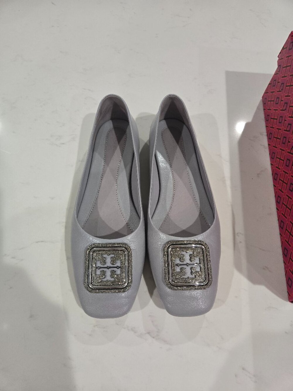 Tory Burch Georgia Pave Ballet Flat - Bay Gray